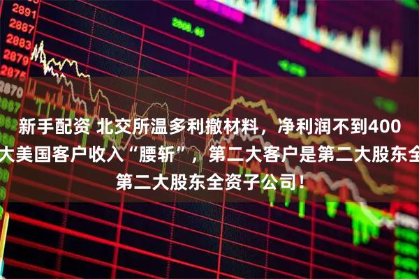 新手配资 北交所温多利撤材料，净利润不到4000万！第一大美国客户收入“腰斩”，第二大客户是第二大股东全资子公司！